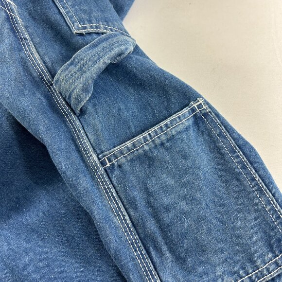 Big Smith Mens Size 42 X 32 Bib Denim Overalls Carpenter Farmer Workwear Blue - Picture 8 of 11
